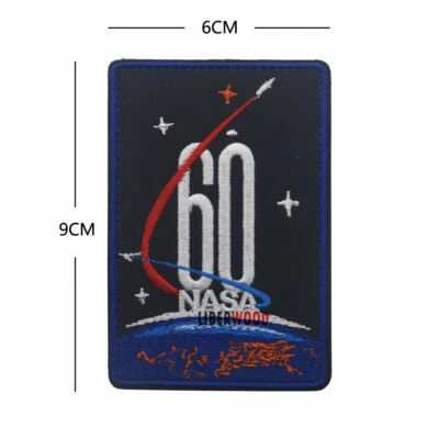 Embroidered NASA 60th Anniversary USA Space Apollo Mission Hook Loop Patch Badge - Image 1 of 4