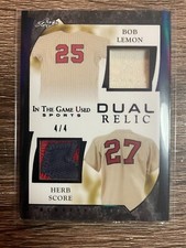BOB LEMON HERB SCORE 2022 Leaf In The Game Used Sports Game Used Dual Relic #4/4