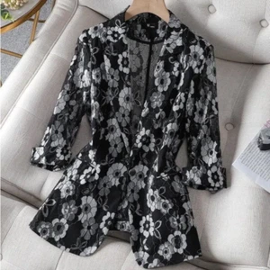 Retro Damen Spitzenmantel Jacke Blazer Aushöhlen Tops Cardigan Jacke Slim Coat - Bild 1 von 9