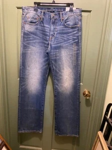 American Eagle Mens Sz 33x34 Classic Bootcut Dark Wash Blue Denim Jeans Casual - Picture 1 of 12