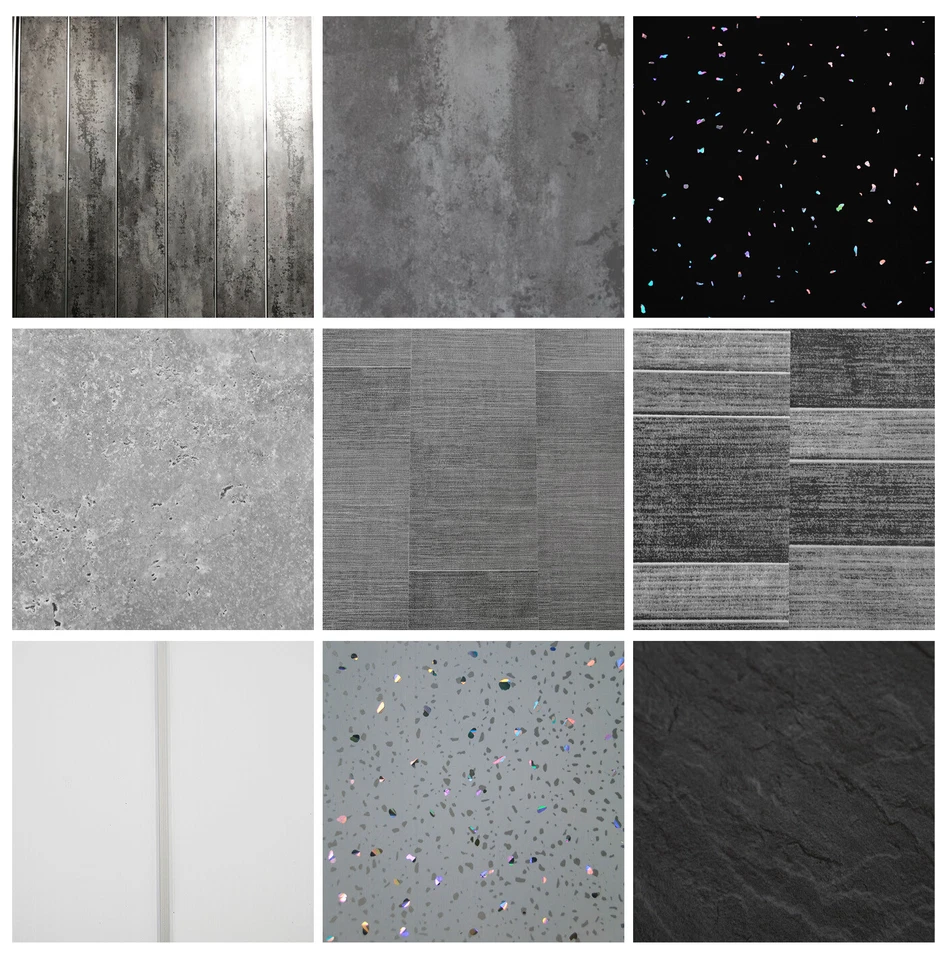 Grey Bathroom Cladding Tile PVC Wall Panel White Ceiling Panels Marble (10 Pack) - Image 1 of 4