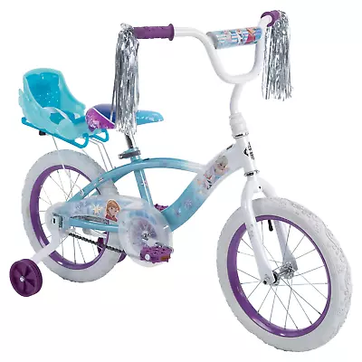 Girls Frozen 16 Inch Bicycle Kids Training Wheels Toddler Bike Toy Ride On Cycle - Image 1 of 4