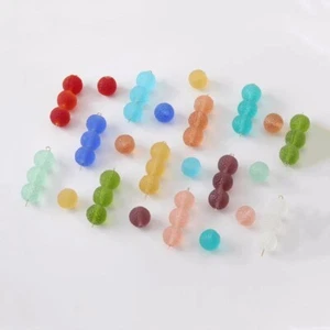 10pcs Round Frosting Glass Spacer Bead,Ball Glass Glaze Bead,DIY Lampwork Beads - Picture 1 of 9