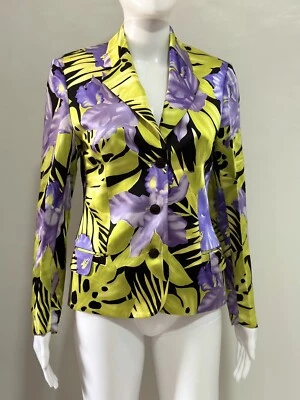 ABRIGO/BLAZER VINTAGE ISTANTE BY GIANNI VERSACE ESTAMPADO FLORAL TALLA 6 Foto 1 de 4