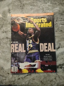 Shaquille O'Neal 1991 primera revista Sports Illustrated anuncios de cigarrillos de coche antiguo - Imagen 1 de 23
