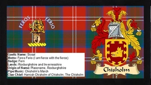 Alfombra de bar Chisholm Scottish Clan Scotland corredor pub hogar fantástico recuerdo - Imagen 1 de 3
