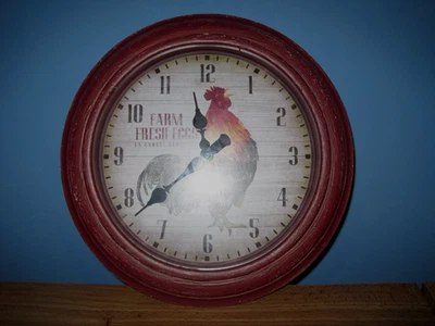 Reloj de pared de cuarzo gallo rojo envejecido La Crosse Technology 12 pulgadas - 404-3630 Foto 1 de 3