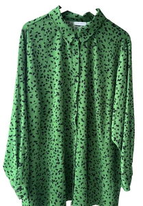 Susan Graver bedruckt Stretch Pfirsichhaut Schößchen Big Shirt Smaragd Übergröße 1XL - Bild 1 von 23