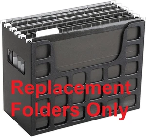 5 Pack Black Pendaflex Portable Desktop File Replacement FOLDERS & TABS ONLY - Picture 1 of 1