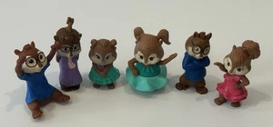 6x ALVIN & CHIPMUNKS / Chippettes figures Mcdonalds Happy Meals toys VGC - Picture 1 of 4