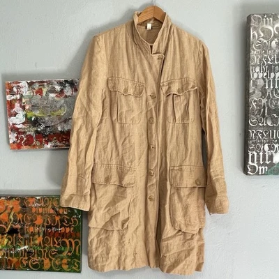 Vintage Dosa Button Up Tunic Shirt Cotton Linen Womens Size 2 - Image 1 of 4