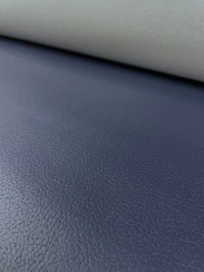2.125 yds Ultrafabrics Brisa Night Navy Blue Faux Leather Upholstery Fabric - Picture 1 of 13