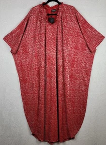 Boho Long Mumu Kimono OS Lounge House Dress Ruffle Red Sliver Fairy Cottagecore - Picture 1 of 9