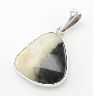 Pingente de prata esterlina Charles Albert pedra preciosa preto e branco - Imagem 1 de 4