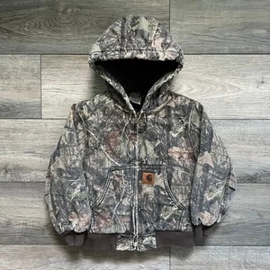 Carhartt Kids Camouflage Hooded Jacket XXS (4-5) Zip Up Winter Outerwear - Picture 1 of 7