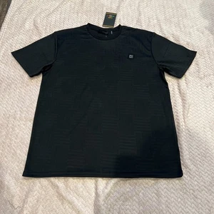 Neu mit Etikett Casa Moda Couture SS Strick-T-Shirt für Herren Größe Large schwarz strukturiert X-Linie Muster - Bild 1 von 10