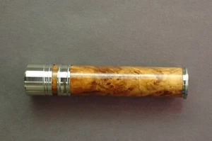 FLY ROD REEL SEAT Maple Burl 11196 Nickel Silver Cap and Ring - Picture 1 of 4