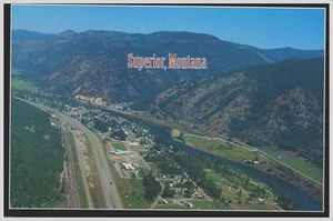 Superior, Montana folgt den Konturen des Clark Fork River 1996 Postkarte - Bild 1 von 2