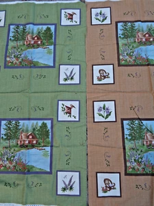 2 Moda Stoff Quilt Panel Holly Taylor Lady Slipper Lodge Landhaus/Baumwolle Pur/Bro - Bild 1 von 6