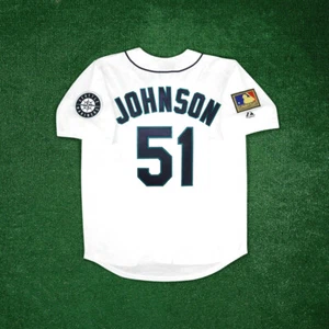 Randy Johnson 1994 Seattle Mariners Herren Zuhause weißes Trikot mit MLB 125. Aufnäher - Bild 1 von 7