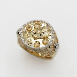 Anillo para hacer dinero de diamantes de oro macizo de 10 k - Imagen 1 de 5