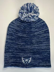 Fanatics NHL Washington Capitals ALT Logo Blau Pom Beanie Strick Wintermütze Neu - Bild 1 von 3
