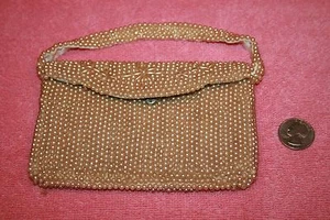50’s Heavy Well Made Japan Glass Pearls Evening Purse - Picture 1 of 6