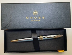 CROSS NEW Bailey Medalist Chrome & Gold Ballpoint Pen (AT0452-6) in original box - Picture 1 of 4