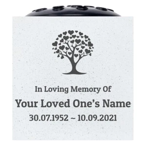 Personalised Engraved In Loving Memory Love Tree Grave Memorial Flower Pot Vase - Picture 1 of 1