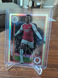 23/24 Topps Chrome Merlin UCC BUKAYO SAKA REFRACTOR ARSENAL #11 - Picture 1 of 2
