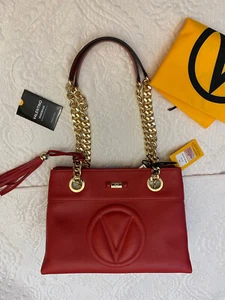 VALENTINO LEATHER TASSLE HANDBAG CHARM  RED  NWOT - Picture 1 of 12