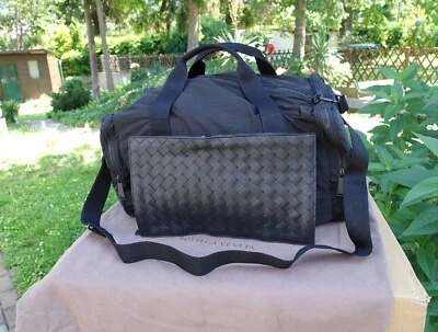 BOTTEGA VENETA BAG black weekender packable foldable breaded leather 45 45cm - Bild 1 von 4