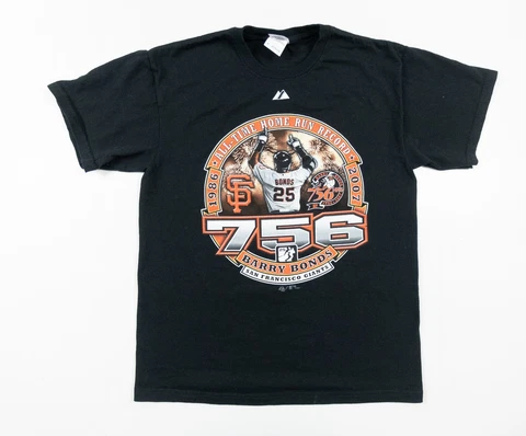 Vintage San Francisco Giants Shirt Men's Medium Black Barry Bonds MLB Baseball Cover