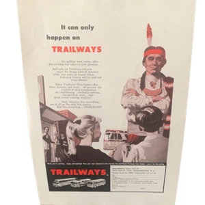 Vintage 1959 Trailways It Can Only Happen On Ad Advertisement - Picture 1 of 4