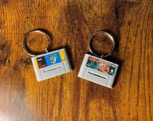 SNES Retro Game Keyrings ANY GAME You Want Mario DK & More Fun Novelty Keyrings - Picture 1 of 11