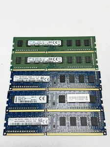 Lot of 5 Mixed Brands 4GB PC3-12800U Desktop Memory Samsung, Sk Hynix, Kingston - Picture 1 of 4
