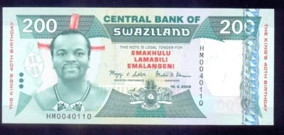 Swaziland  200 Emalangeni  2008 Commemorative  P35  UNC - Image 1 of 2
