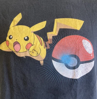 Vintage 2007 Pokemon Nintendo Cartoon Promo T-Shirt Video Game Pikachu L Giant - Image 1 of 4