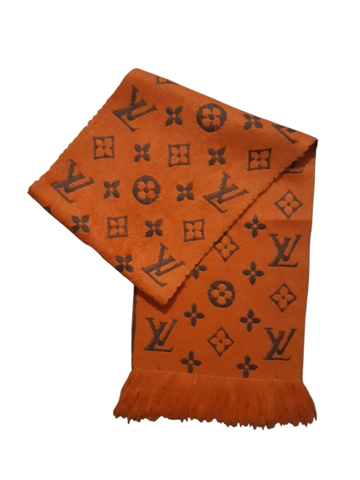 Louis Vuitton Orange Logomania Scarf in Wool - Image 1 of 4