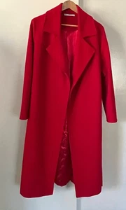 Red Wool Women's Wrap Coat Bright Red US Medium Large - Picture 1 of 3