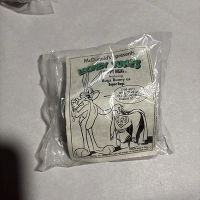 1991 Vintage McDonalds Happy Meal Looney Tunes Bugs Bunny as Super Bugs Sealed - Image 1 of 2