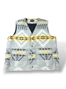 EUC Pendleton Indian Print Wear 100% Virgin Wool Waistcoat Vest Mens XL Jacket - Picture 1 of 8