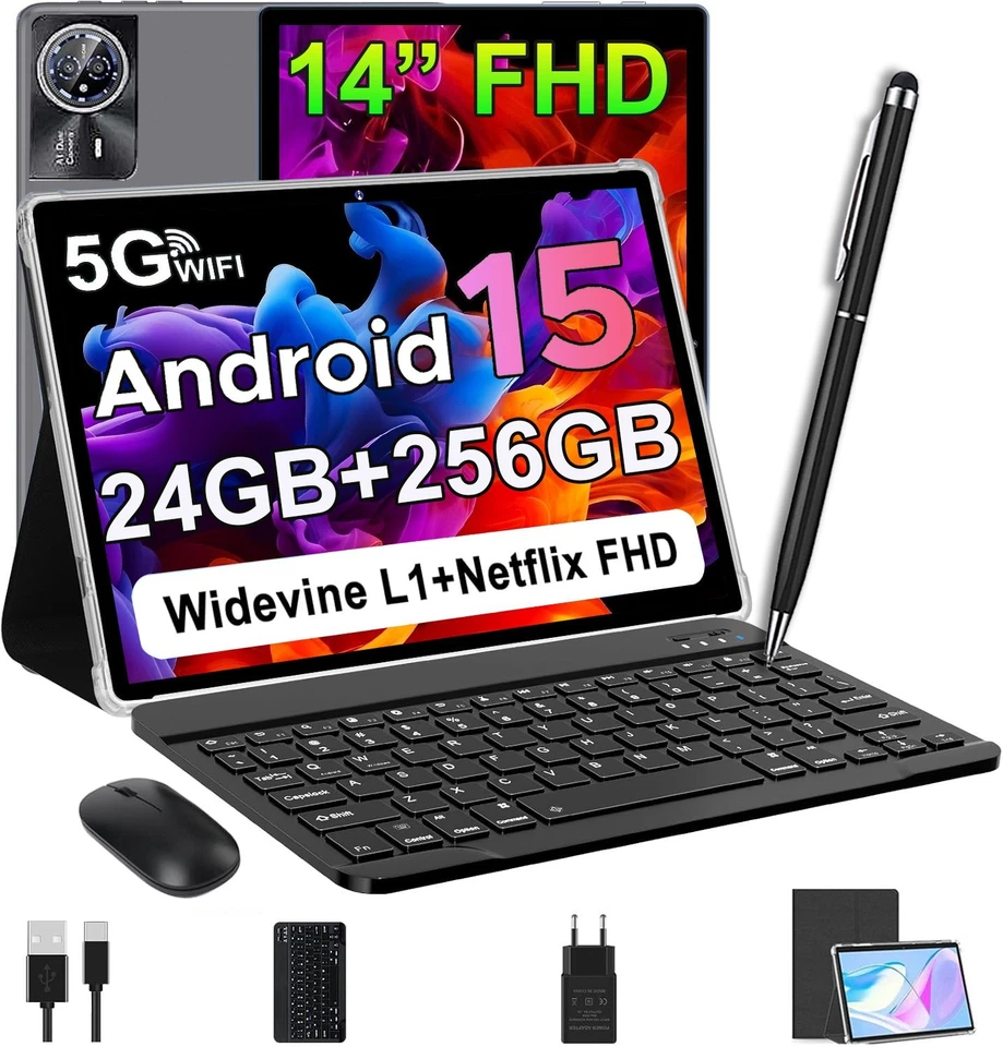 2025 Pad Tablet 14" Gaming Tablet Android 15 24GB RAM+256GB 8000mAh 2SIM 5G WlFl - Bild 1 von 1