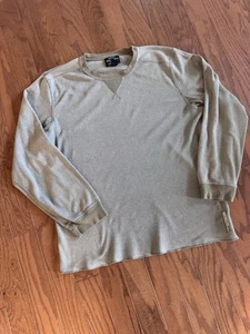 Vintage Polo Jeans Co Shirt Ralph  Lauren Thermal Waffle Knit Crew Sz 2XL Olive - Picture 1 of 10