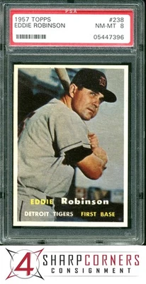 1957 TOPPS #238 EDDIE ROBINSON TIGERS PSA 8 - Image 1 of 3