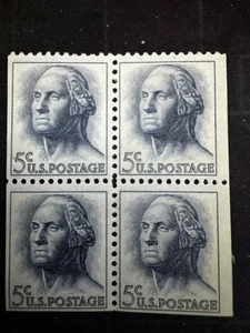 1960s Unused George Washington 5c Stamp 4 Book - Picture 1 of 2