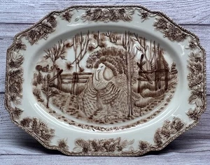 Vintage Thanksgiving Embossed 17" x 13" Majesty Turkey Platter Serving Dish 3D - Picture 1 of 5