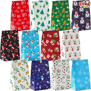 24 Piezas Bolsas de Regalos de Navidad 9x5x3 pulgadas, 12 Diseños, Bolsas de Regalo de Papel, Fiestas - Imagen 1 de 8