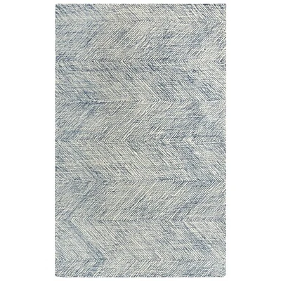 Rizzy Rugs Etchings Area Rug ETC102 Wool Geometric Transitional Navy Rectangle - Image 1 of 4