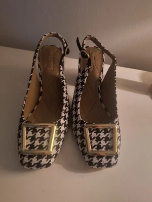 NEW Talbots Valerie Houndstooth Block Slingback Heel 6M  FREE SHIPPING - Image 1 of 4